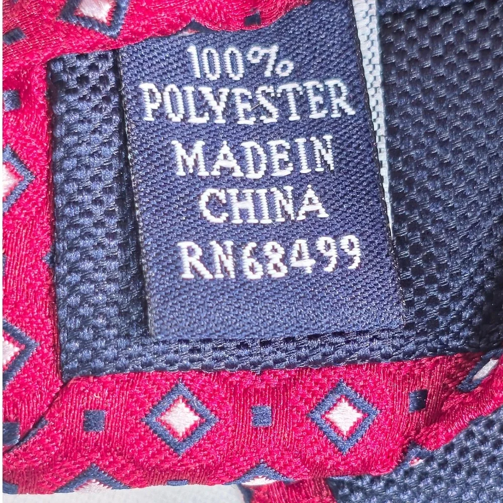 Club Room Mens Tie One Size Red Magnolia Magnolia Medallion Geo Necktie NWT